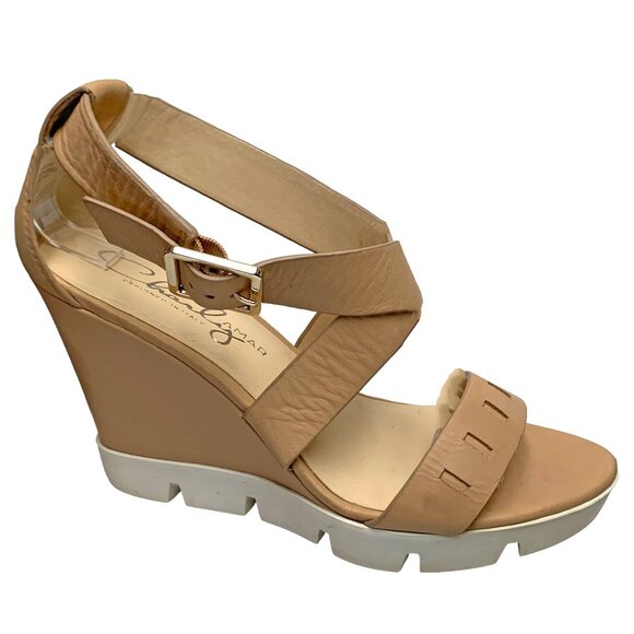 CHARLY AMAR Brew Leather Strappy Platform Wedge Sandals - Picture 2 of 11